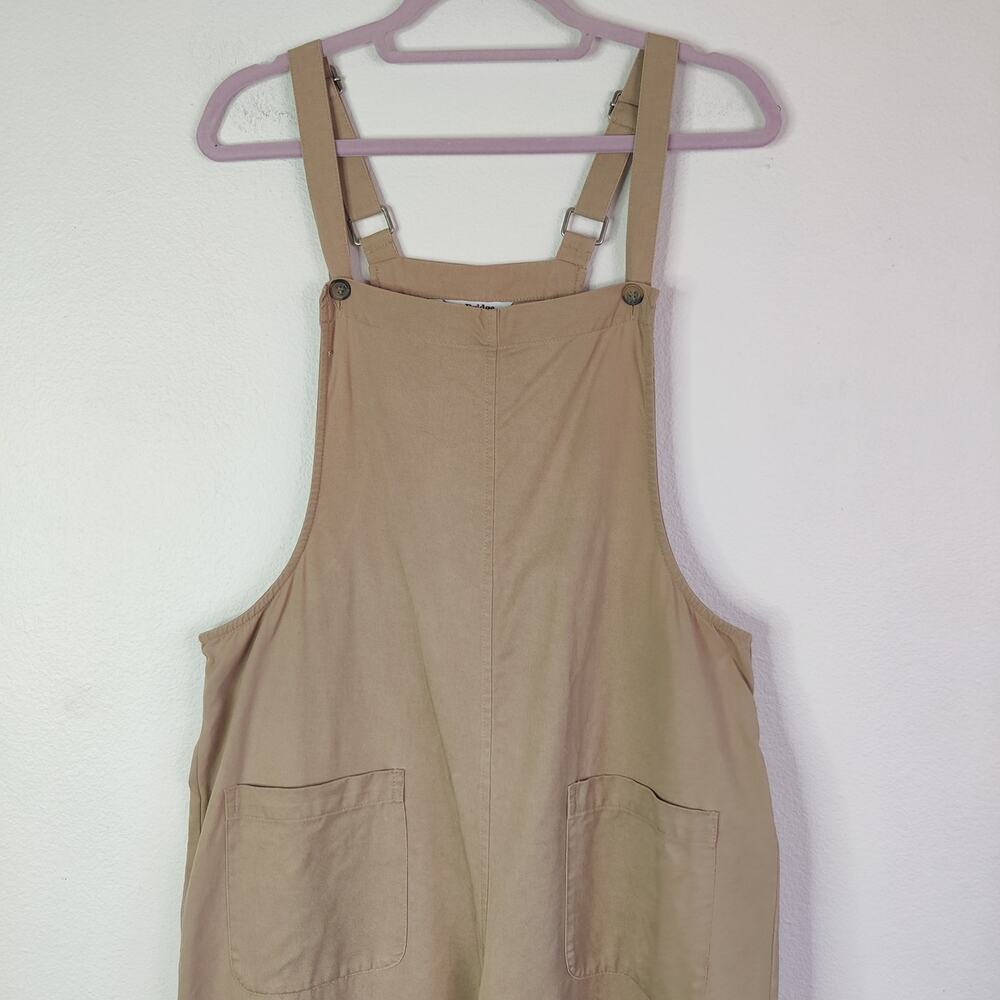 Bridge & Burn Khaki Tan Wide Leg Overall Bibs Cropped Culottes Jumpsuit Small - Picture 3 of 12